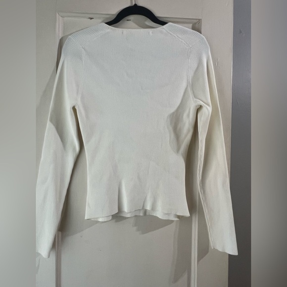 Veronica Beard Gladys Solid Rib Knit Sweater L - Picture 5 of 10
